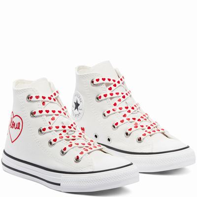 Gyerek Converse Valentine's Day Chuck Taylor All Star Magasszárú Cipő CO9748205 Fehér/Piros